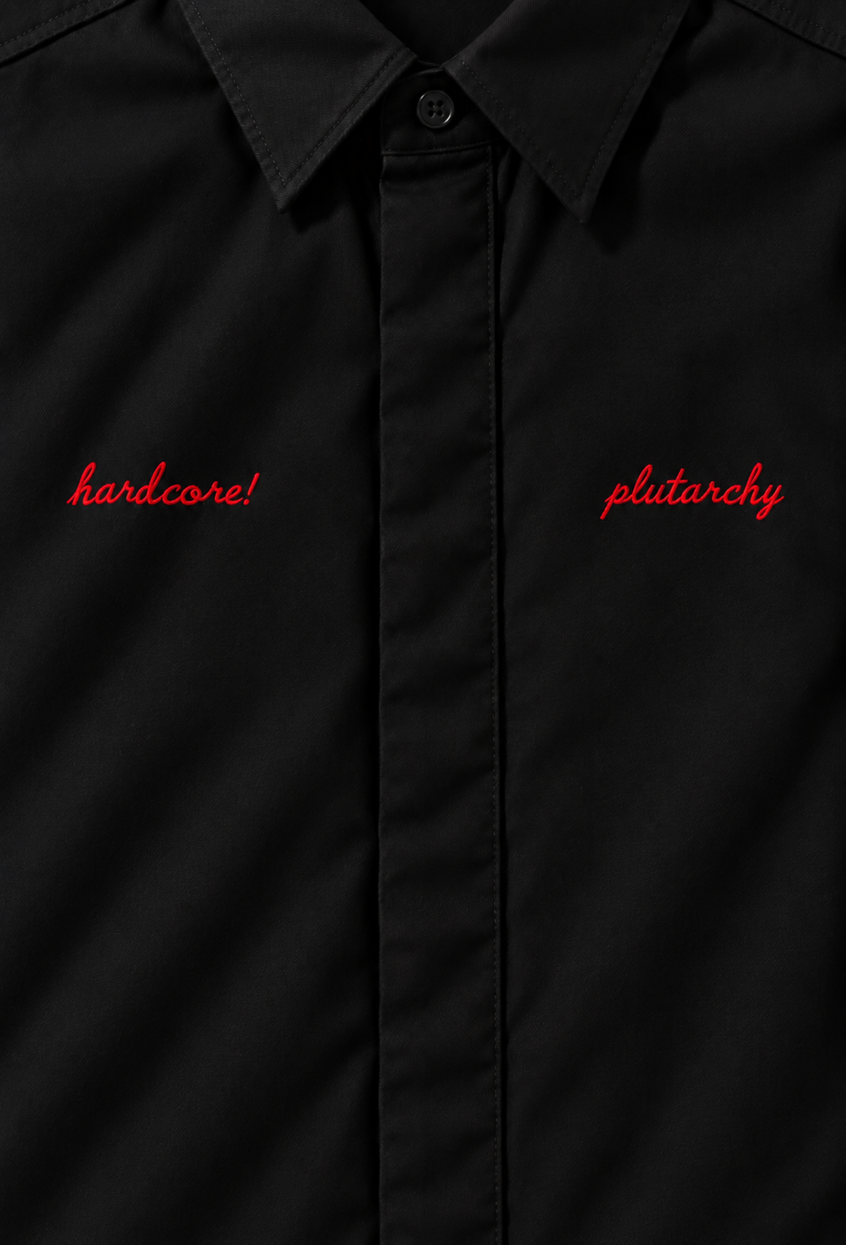 BLACK SHOULDER PAD SHIRT