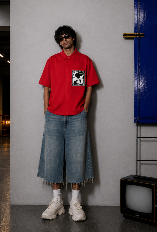 RED HARDCORE POCKET SHIRT