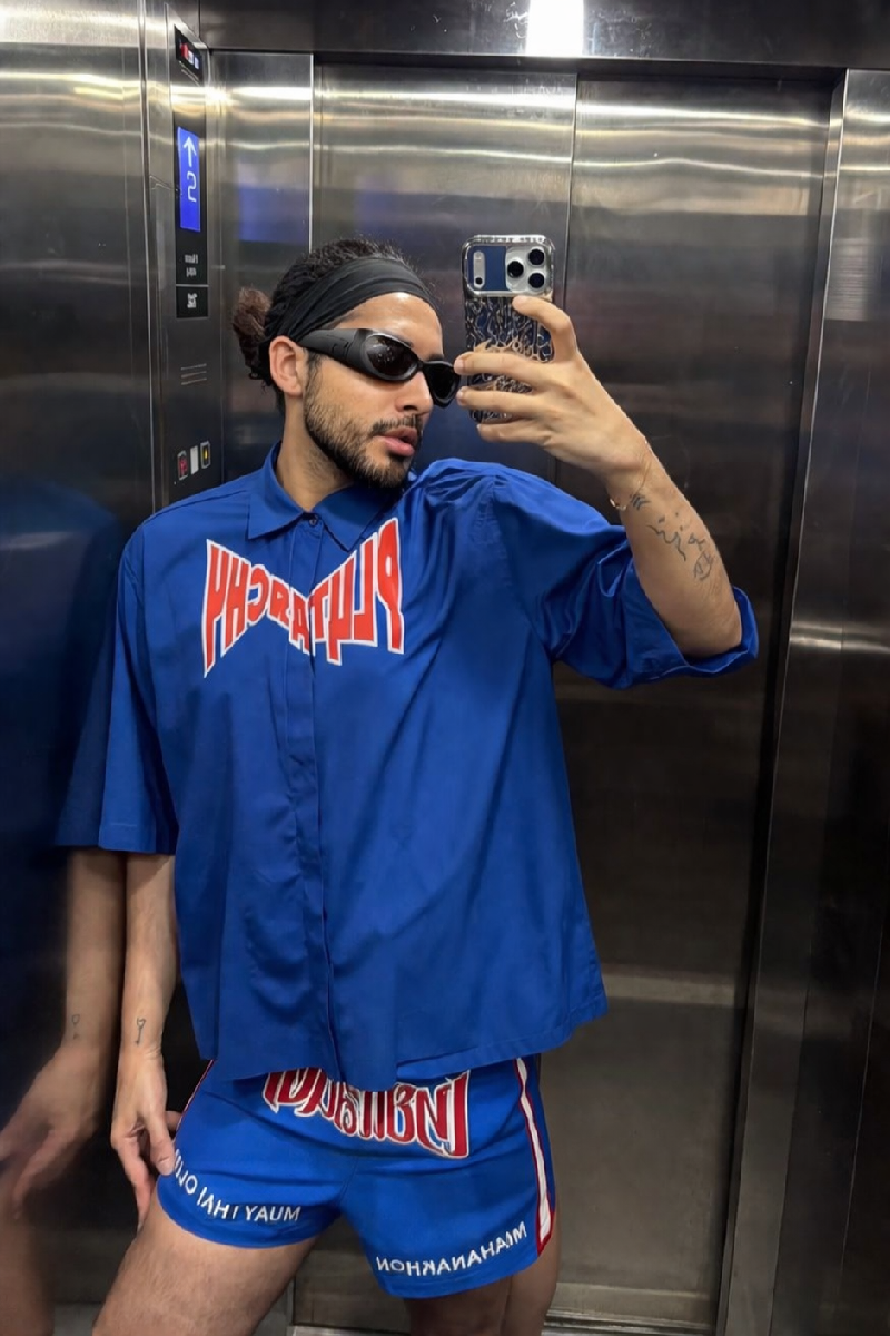 SIDDHARTH BATRA IN BLUE BRUTAL SHIRT